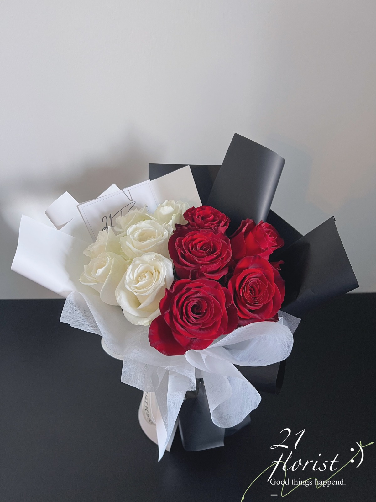 ช่อกุหลาบชมพูไล่เฉด